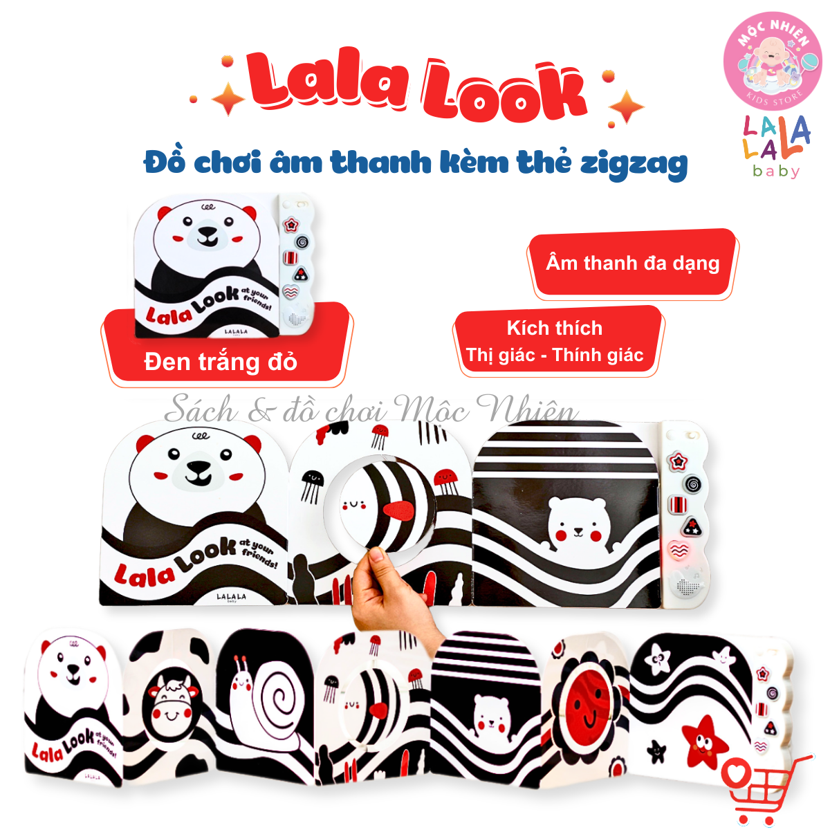 Sách âm thanh Lalalook đồ chơi kích thích thị giác não bộ phát triển cho bé sơ sinh Lalala baby