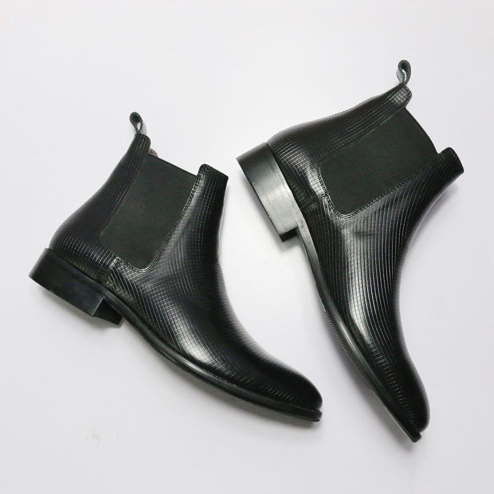 Chelsea boots da bò dập vân handmade thủ công tại Việt Nam ( AG1M )