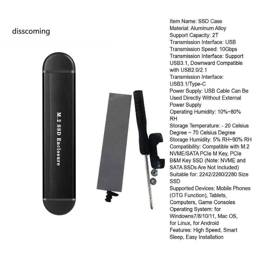 Hộp Đựng Ổ Cứng SSD Chống Bụi 2 Trong 1 Cho Văn Phòng M.2 NVMe / SATA Type-C / USB3.1 SDD