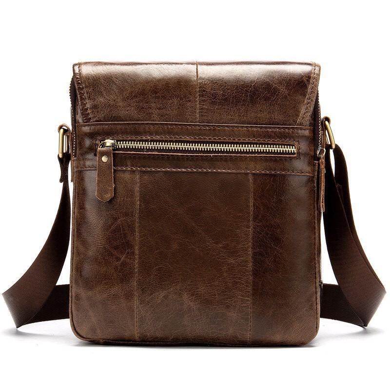 Túi đeo chéo nam da bò thật T44 27x22x7.5cm đựng ipad - DH STORE