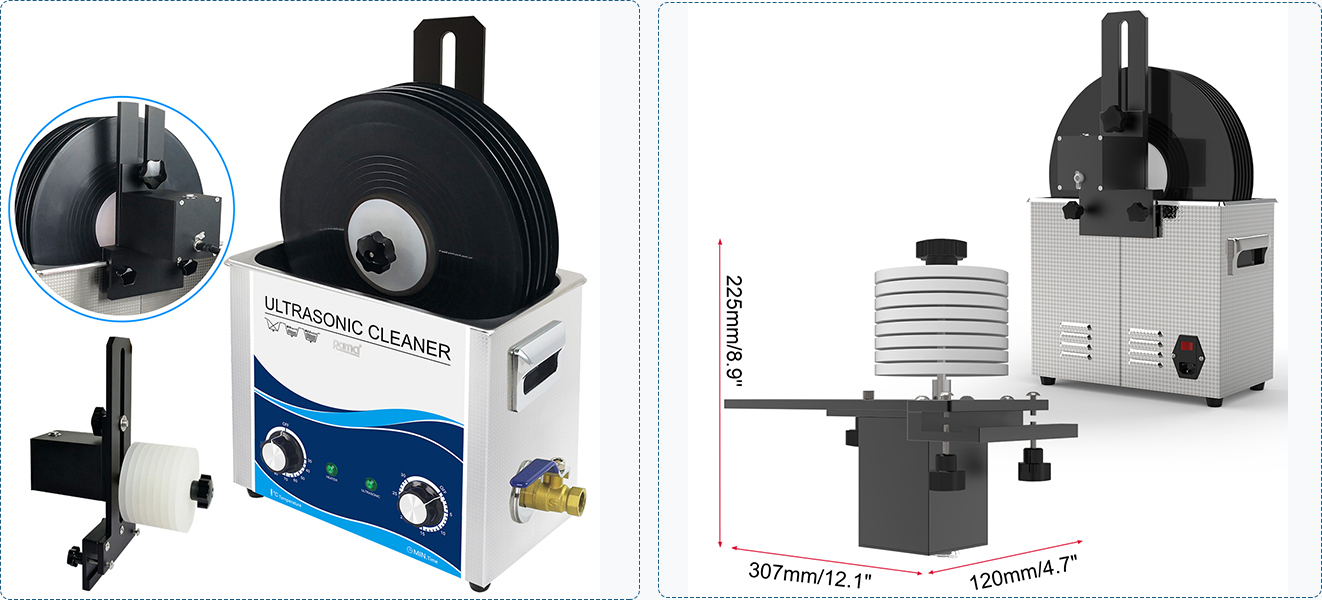 Máy siêu âm rửa đĩa than Rama GS65 công suất 180W, 40kHz- Hàng chính hãng