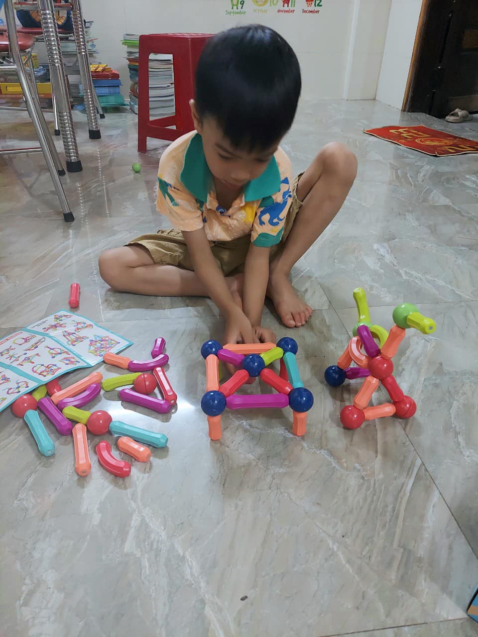 Đồ Chơi Trẻ Em, Đồ Chơi Xếp Hình Nam Châm 64 Chi Tiết, Bộ Xếp Hình Cho Bé Tăng Khả Năng Sáng Tạo