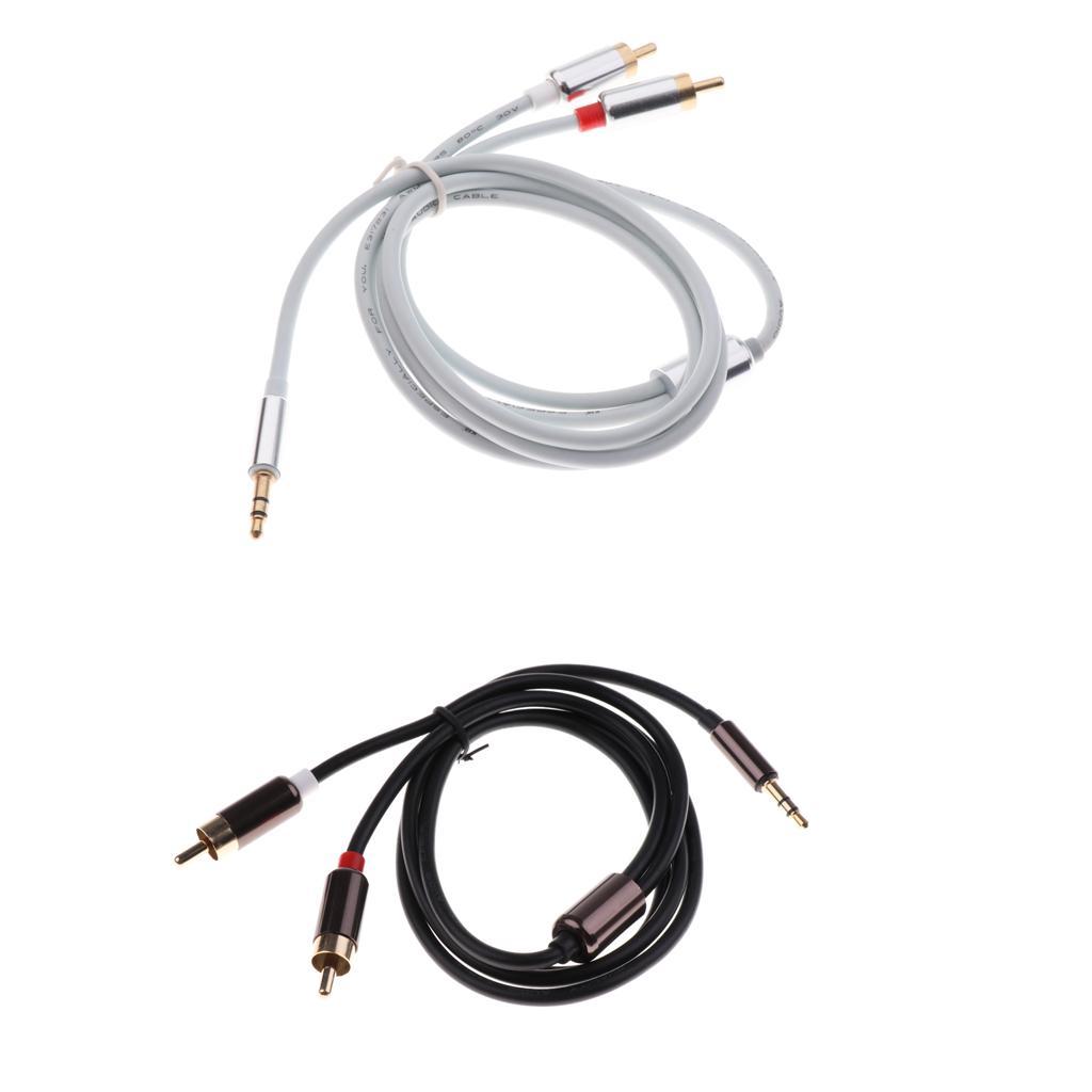 3.5mm Stereo Male Plug to 2 RCA Audio Male Adapter Speaker Cable Cord
