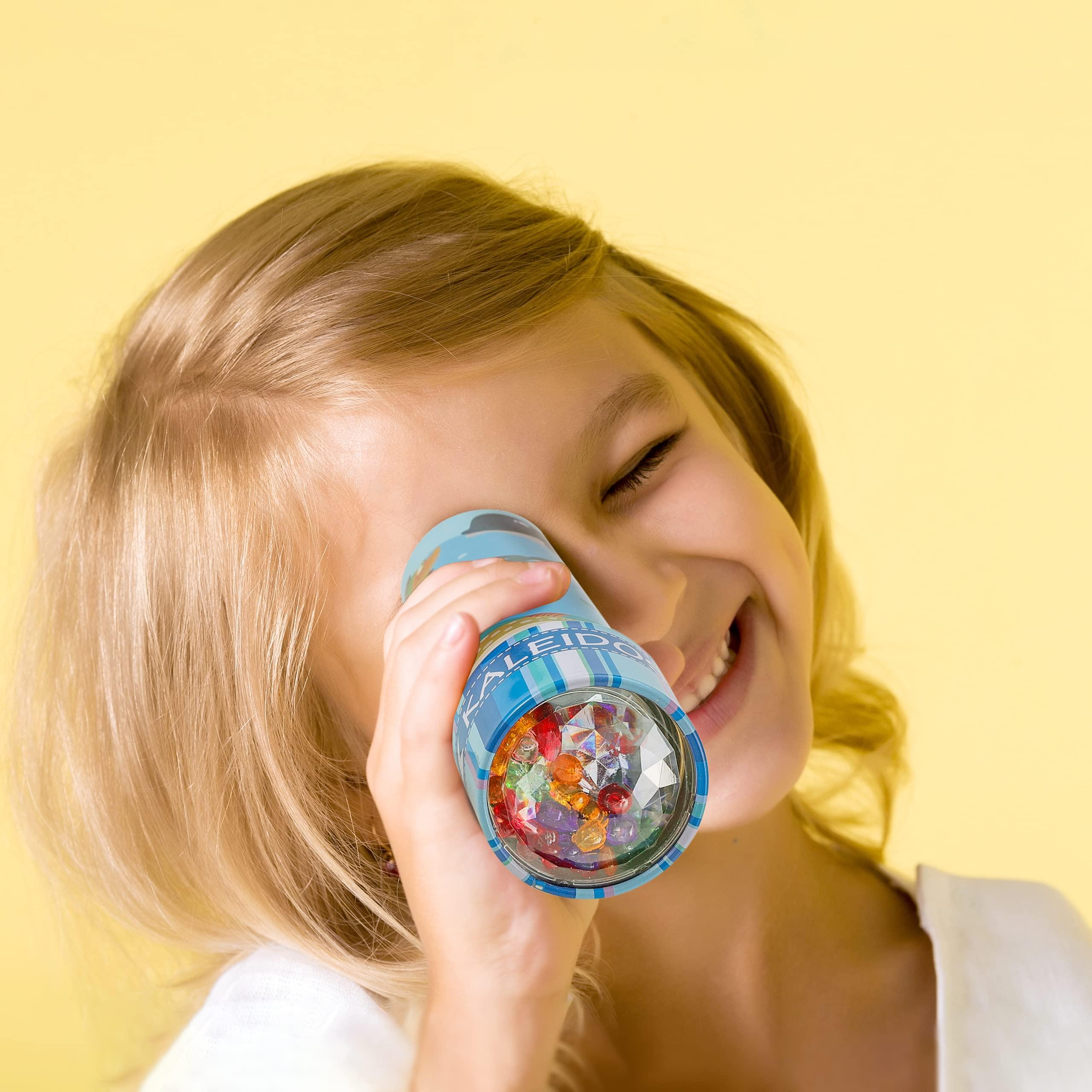 Nội soi cổ điển làm bằng thiếc, 2 -Pack Kaleidoscope Trẻ em Đồ chơi giáo dục với nhà ở kim loại, hiện tại sinh nhật cho bé trai và bé gái