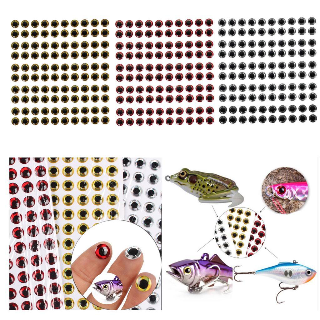 100pcs 6mm Eyes 3D Holographic Tying Jigs Crafts Red