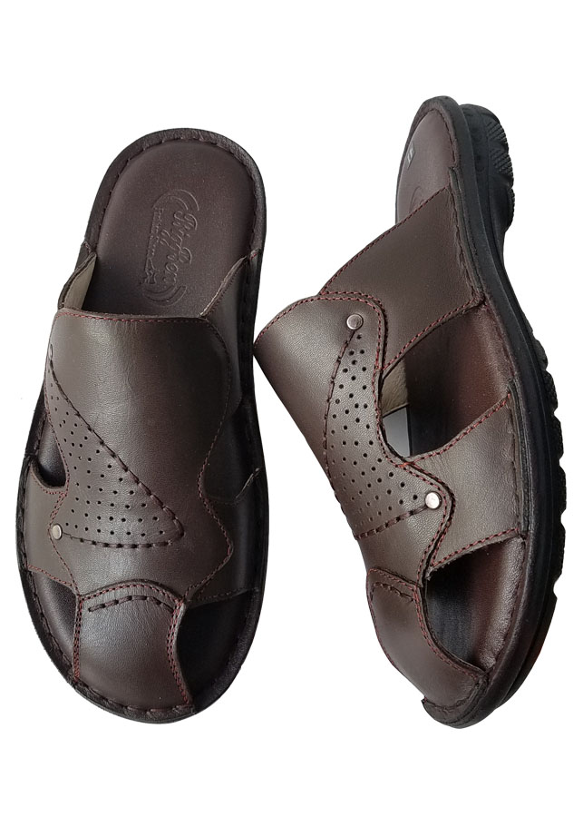 Dép Nam Bít Mũi Da Bò Thật Cao Cấp HKT305