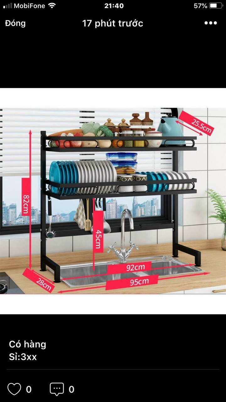 Kệ chén bát thông minh chất liệu inox cao cấp không han gỉ 1 tầng tiết kiệm không gian gia đình
