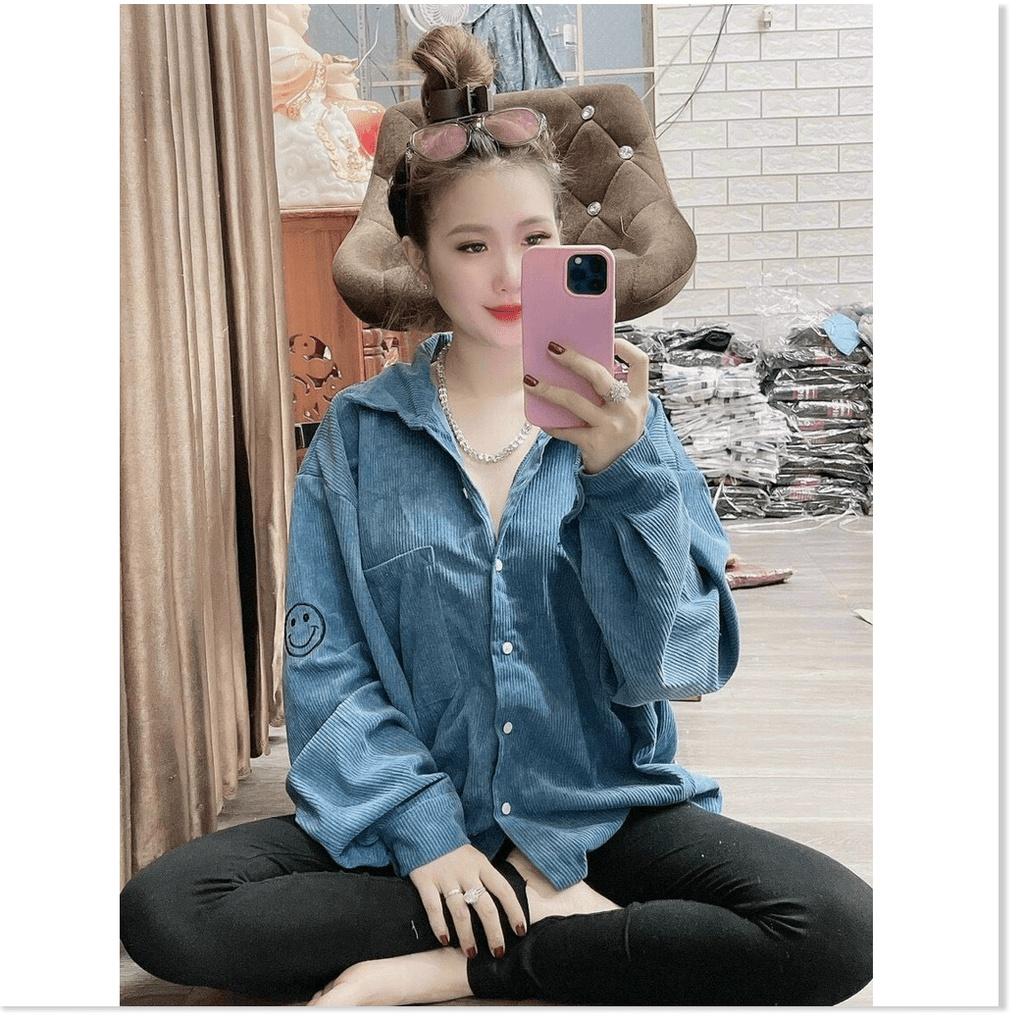 Áo khoác nhung kiểu sơ mi NỮ SIÊU XINH