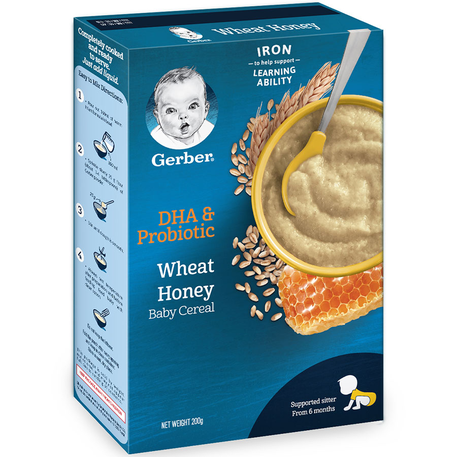 Bột Gerber Lúa Mì Mật Ong 200g