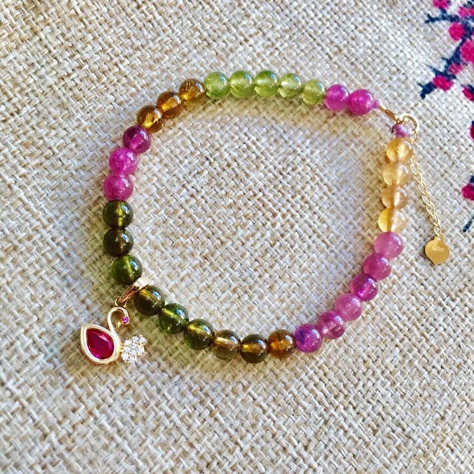 Vòng tay Tourmaline 18K Gold thiên nhiên cao cấp