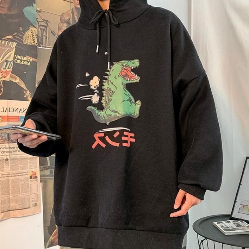 Áo hoodie tay dài in hình khủng long phản quang 3 màu sắc thời trang dành cho nam