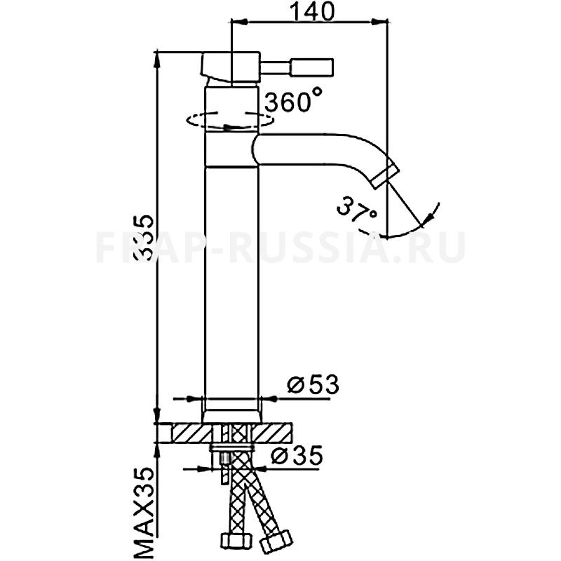 VÒI LAVABO NGA NHẬP KHẨU FRAP F1052-2 - HÀNG CHÍNH HÃNG - VÒI CAO LẮP BÀN ĐÁ