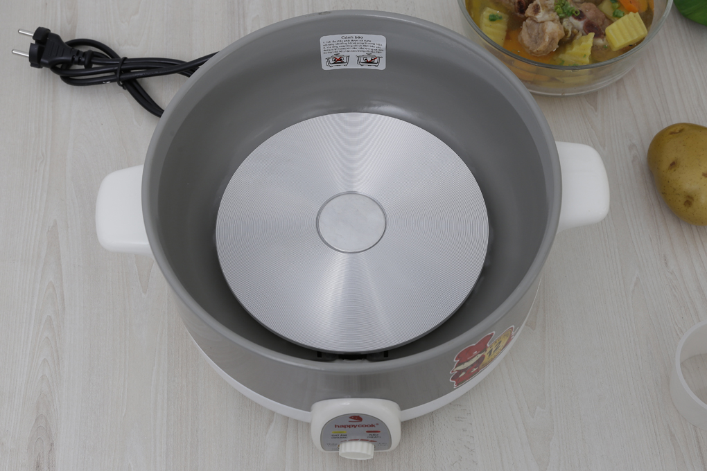 Nồi Lẩu Điện Có Xửng Happy Cook HCHP-350ST (3.5L) - Hàng Chính Hãng