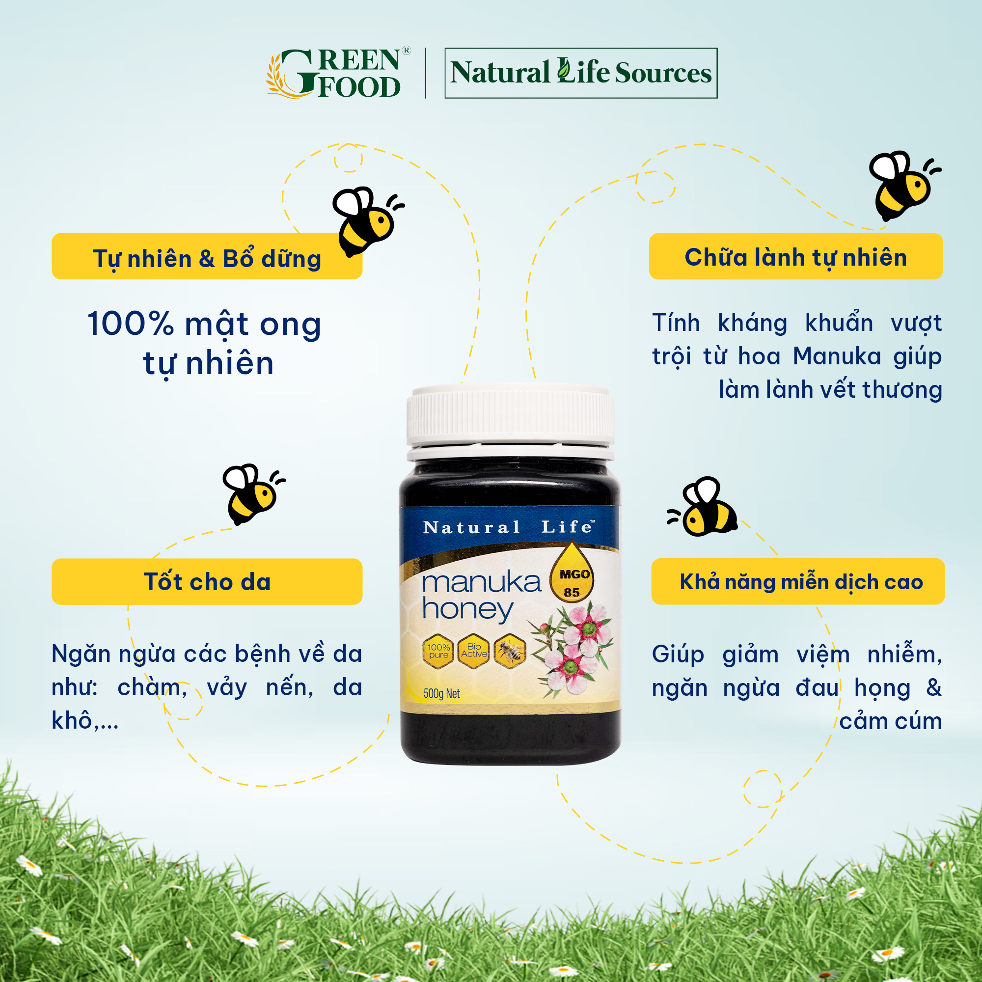 Mật Ong Manuka 500g Chính Hãng 100% ÚC từ Nhà Nhập Khẩu Natural Life