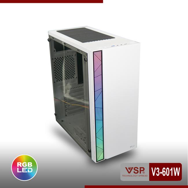 Vỏ Case Máy Tính VSP V3-601 White (Màu Trắng) - Hàng Chính Hãng