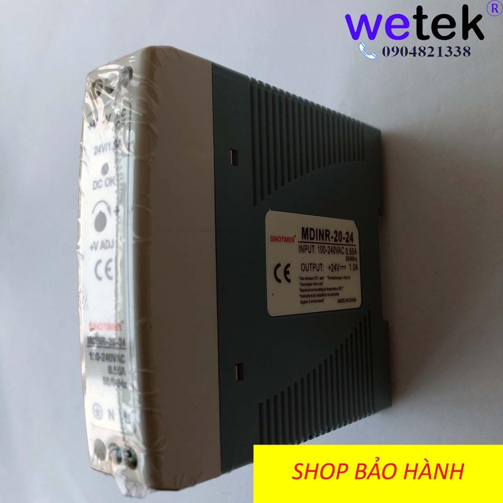 Nguồn xung cài DIN rail thương hiệu Sinotimer MDINR-20-24, 20W, 24Vdc, SMPS, hàng dự án, chứng chỉ, bảo hành đủ