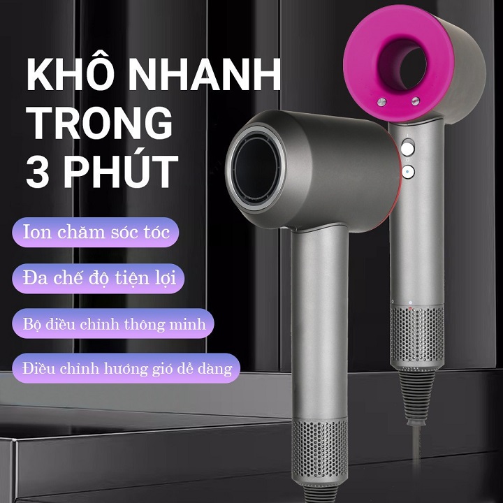 Máy Sấy Tóc Mini Cao Cấp Có Ion Âm 2 Chiều Nóng Lạnh Tạo Kiểu Nhanh Khô Chống Gãy Rụng Giúp Tóc Chắc Khỏe