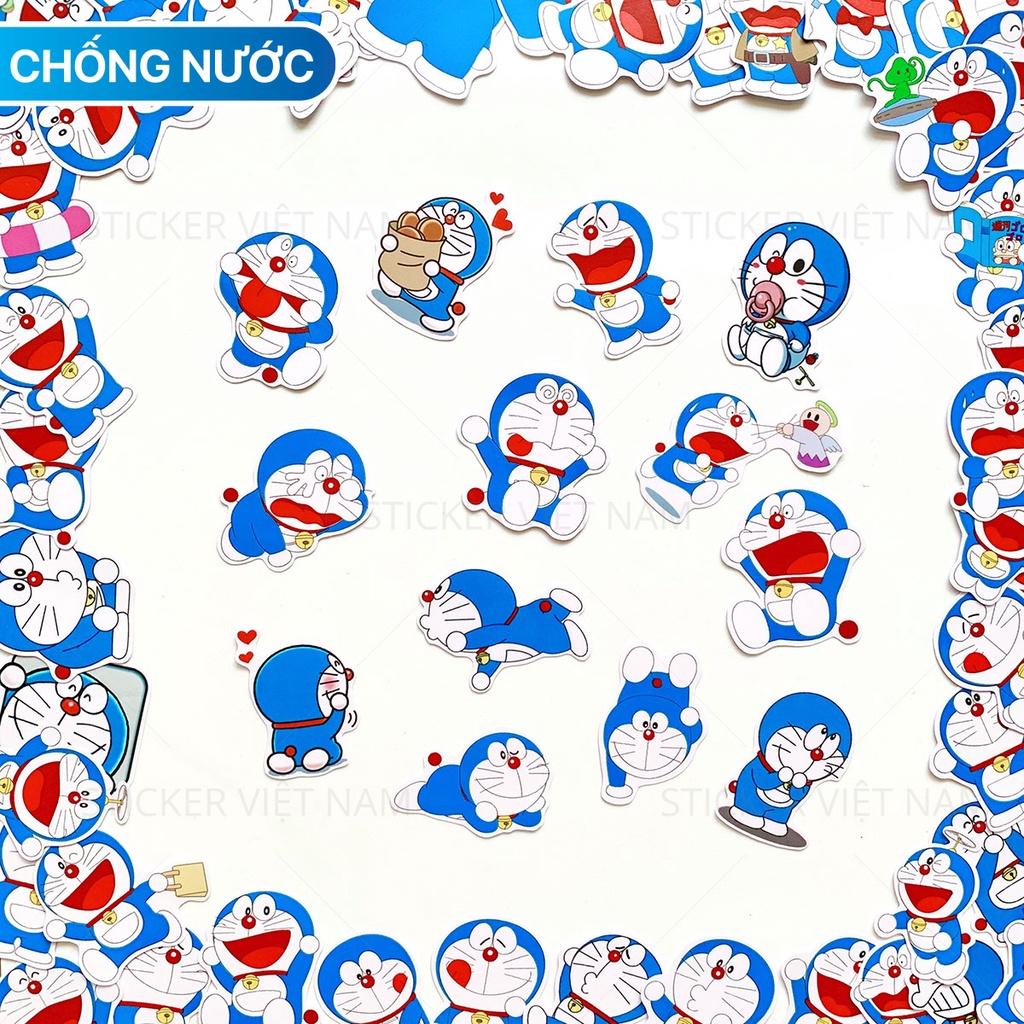 Sticker in hình Doraemon - Mèo Máy Thông Minh - Dán Trang Trí - Chất Liệu PVC Cán Màng Chất Lượng Cao Chống Nước, Chống Nắng, Không Bong Tróc Phai Màu