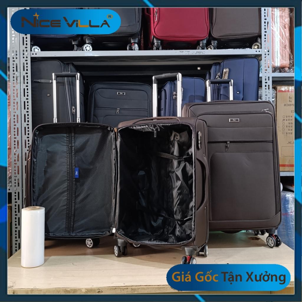 Vali Vải Cao Cấp NiceVilla, Khóa Kéo Mở Rộng thêm 3cm Có Các Size 20/24/28 Inch Mẫu Mới - Đen