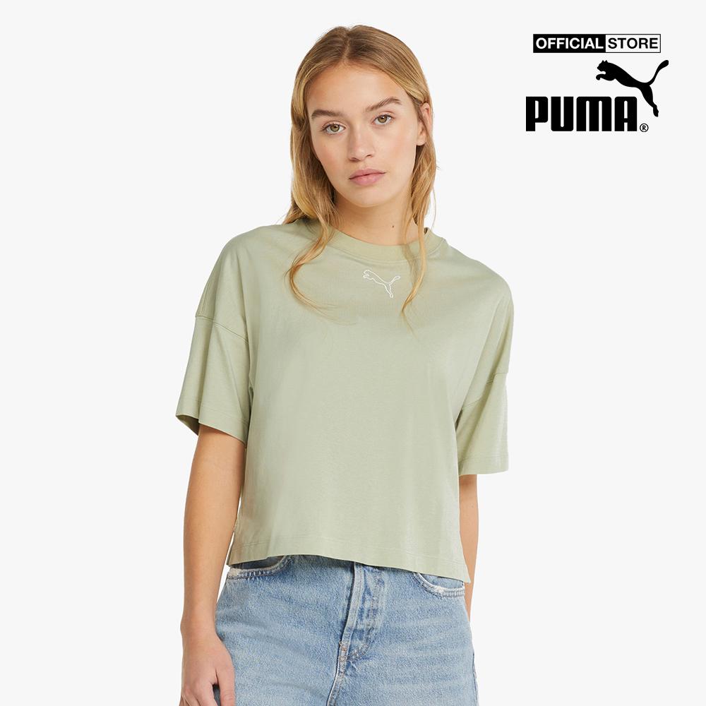 PUMA - Áo croptop nữ cổ tròn ngắn tay HER 847602