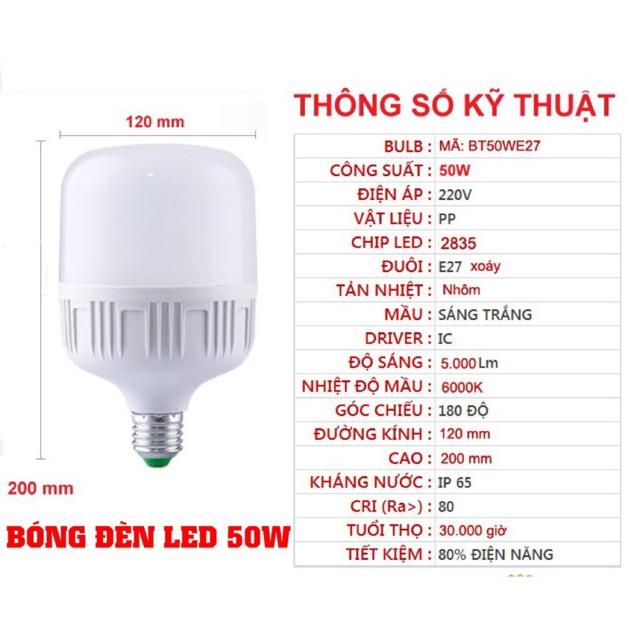 Bóng đèn led 50W siêu sáng, tiết kiệm điện