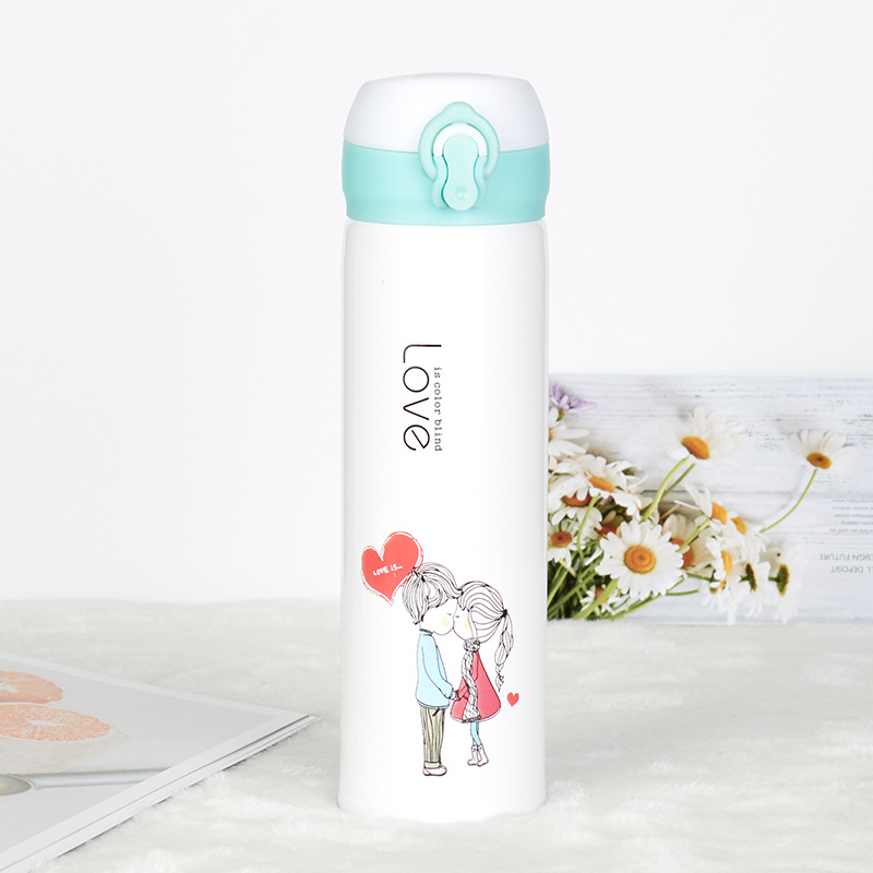 Bình Giữ Nhiệt Hoạ Tiết Cặp Đôi Dễ Thương 500ml