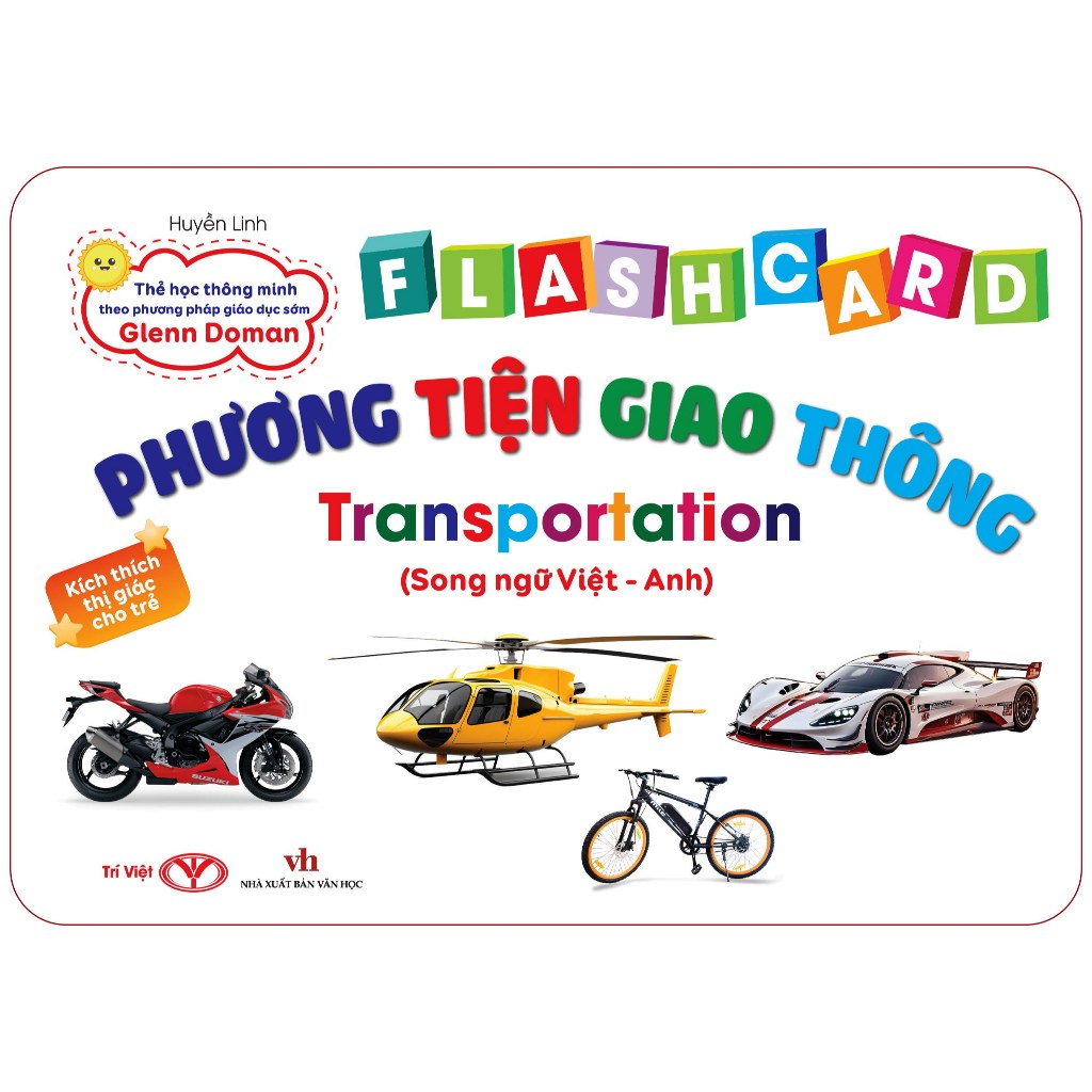 Bộ Thẻ Học Thông Minh Cho Bé - Flashcard Song Ngữ - Phương tiện giao thông - Transportation - Trí Việt