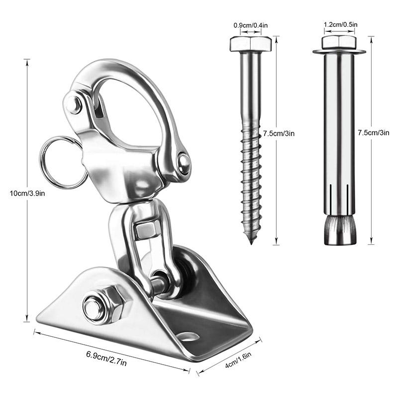 Đồng Hồ Nam Dây Thép Không Gỉ Móc Treo Cố Định Tấm Treo Ghế Võng Phụ Kiện 360 Xoay Móc Cố Định
