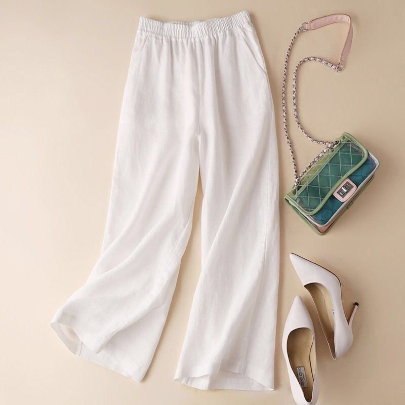 Quần dài nữ ống rộng chất linen cao cấp thương hiệu Đũi Việt, hàng hot qd08