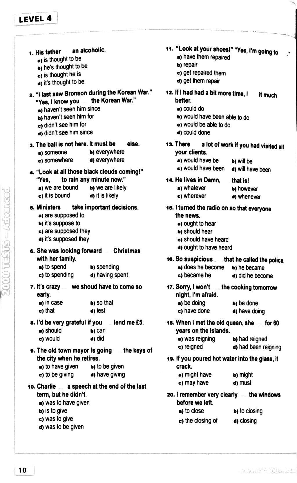 2000 Tests Advanced Level (Không CD)