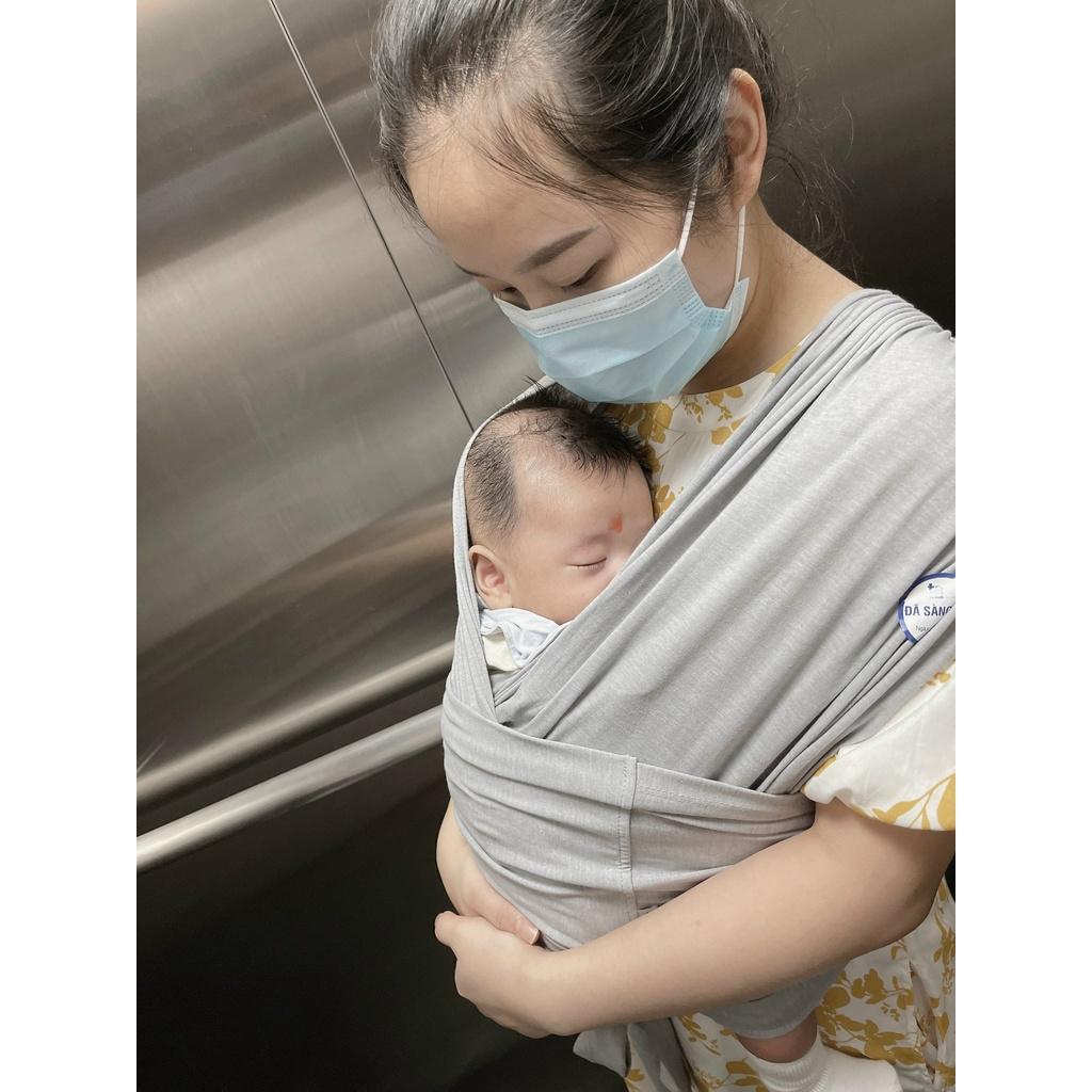 Địu Vải EmBé Sling Dòng Flex Và Flex Plus Màu Grey Cho Bé Từ 0 Đến 24 Tháng Tuổi