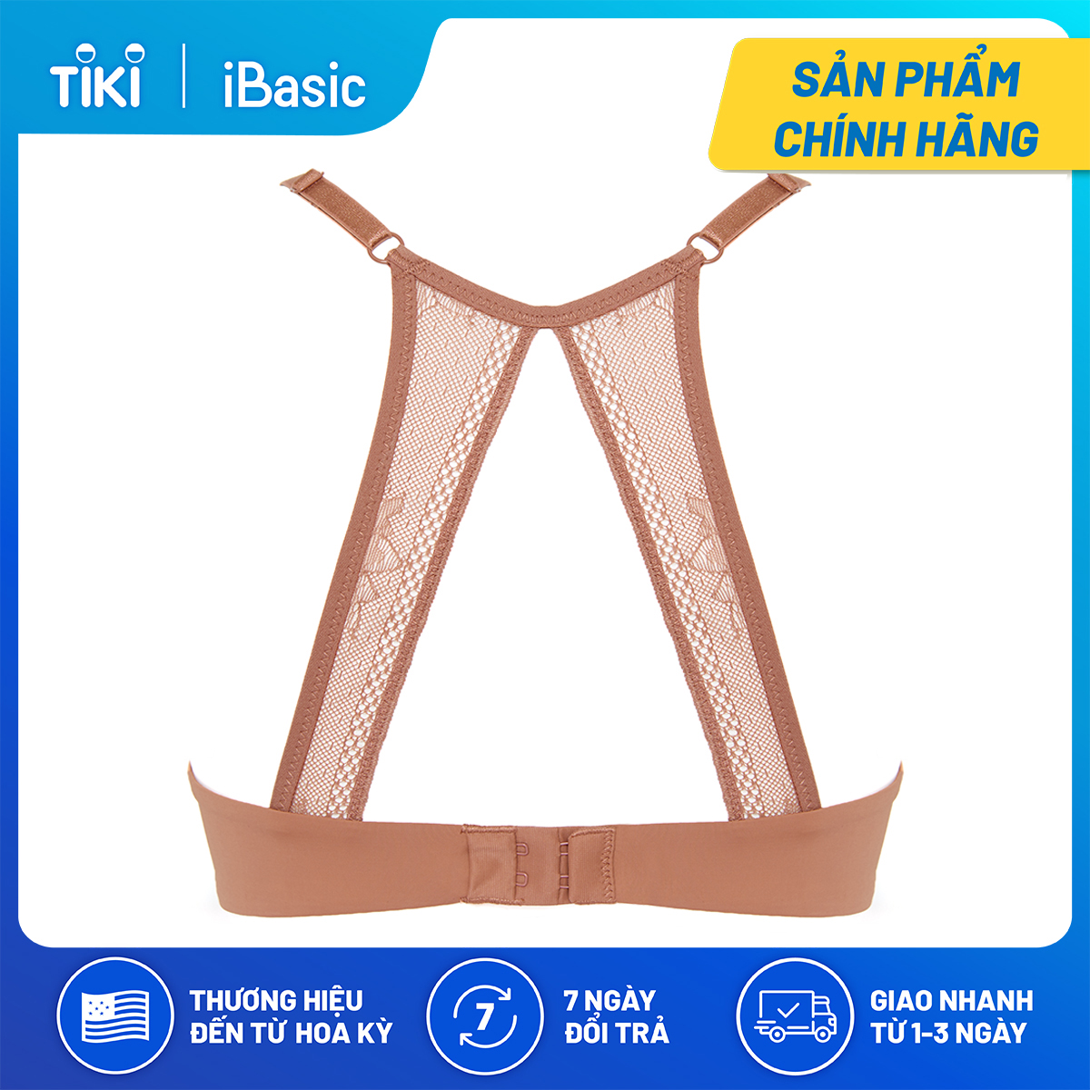 Áo ngực không gọng mút mỏng phối ren lưng iBasic BRAW142