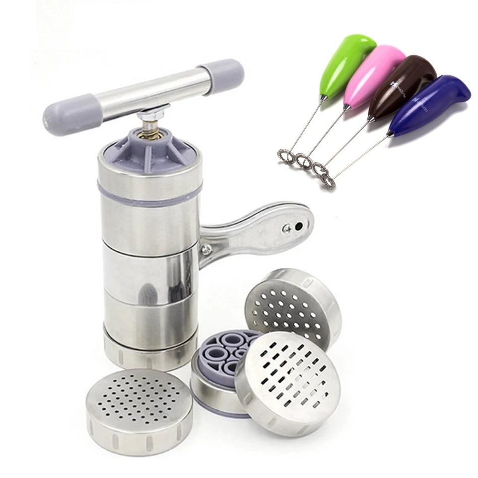 Máy Làm Bún Tươi, Mì, Bánh Canh Tại Nhà 5 Đầu Inox Tiện Dụng Tặng Kèm Dụng Cụ Đánh Trứng - Free Ship Toàn Quốc