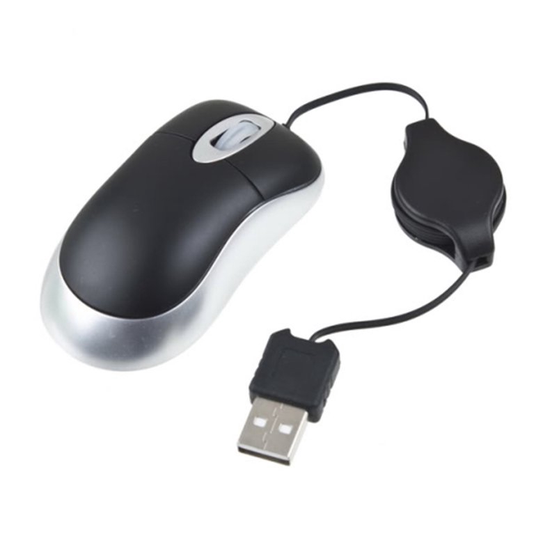 Chuột quang có dây rút cổ điện cổng USB kết nối với máy tính laptop cho văn phòng gọn nhẹ siêu tiện lợi - miếng lót chuột