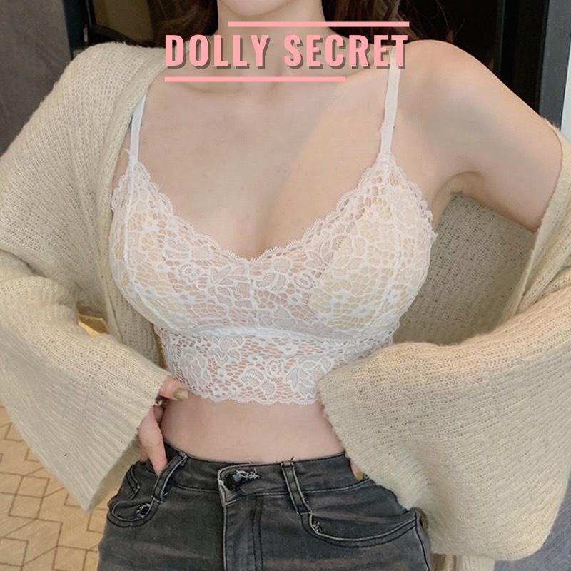 Áo Bra ren nữ hai dây sexy dáng croptop có đệm mút nâng ngực gợi cảm DOLLY SECRET A16