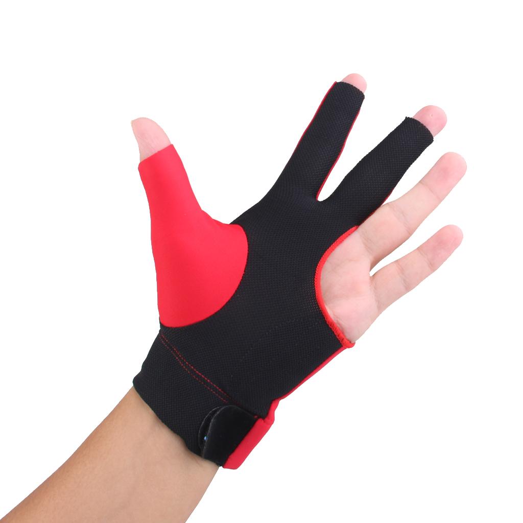 2Pcs Men Women Elastic 3 Fingers Gloves Left Hand for Billiard Pool Snooker Cue Sports