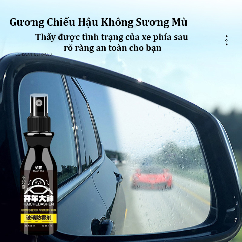 Xịt Chống Mờ Kính Chiếu Hậu Xe Máy Ô Tô Chai 100ml (Xịt Nano Chống Hơi Nước Sương Mù Gương Mắt Kính Mũ Bảo Hiểm )