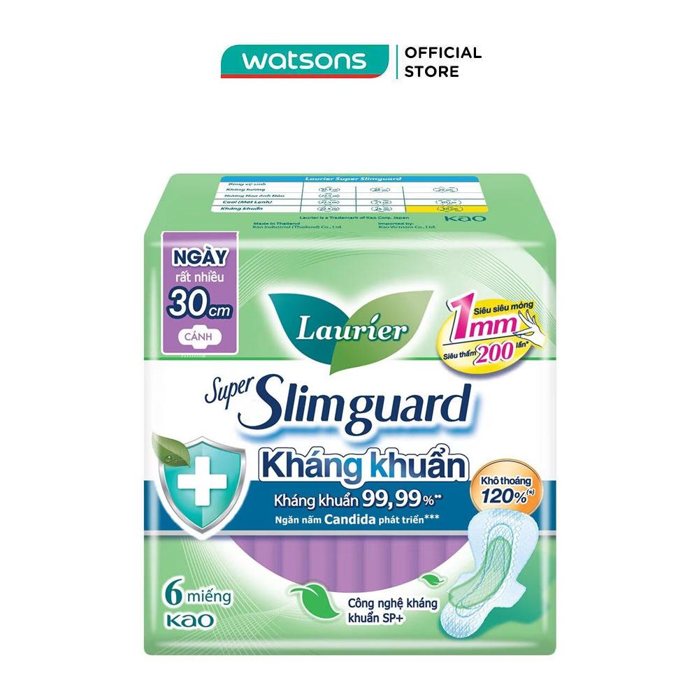 Băng Vệ Sinh Laurier Super Slimguard Kháng Khuẩn Dành Cho Ban Ngày 30cm 6 Miếng