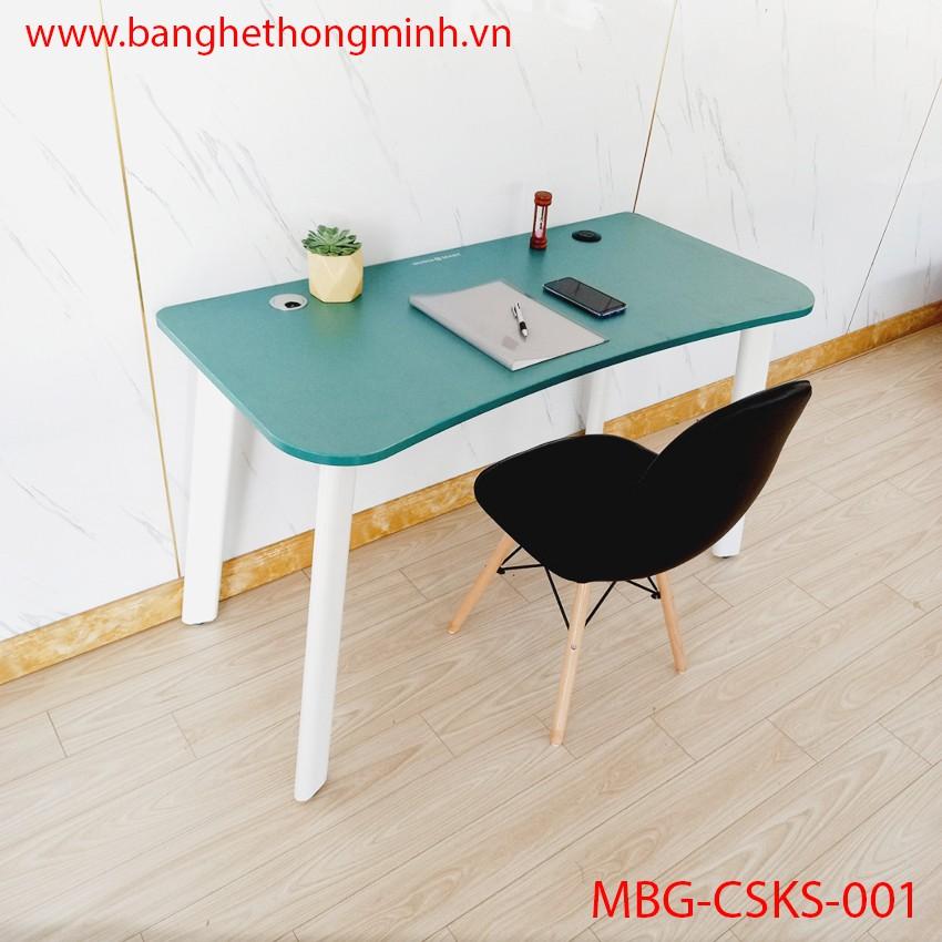 Bàn mặt gỗ MDF + Chân sắt Oval khung sắt X tích hợp sạc USB