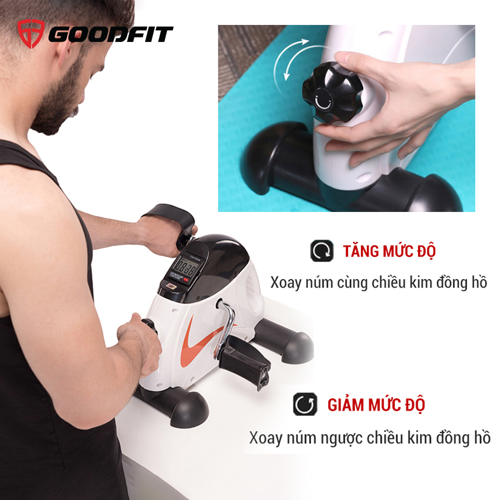 Xe đạp thể thao, máy đạp xe, xe đạp tập thể dục tại nhà GoodFit tùy chỉnh độ nặng, đồng hồ điện tử đo lường vòng đạp GF001PA