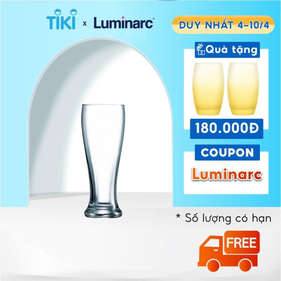 Bộ 6 Ly Bia Thuỷ Tinh Luminarc Brasserie 285ml - LUBRJ5184 - hộp Arcoroc