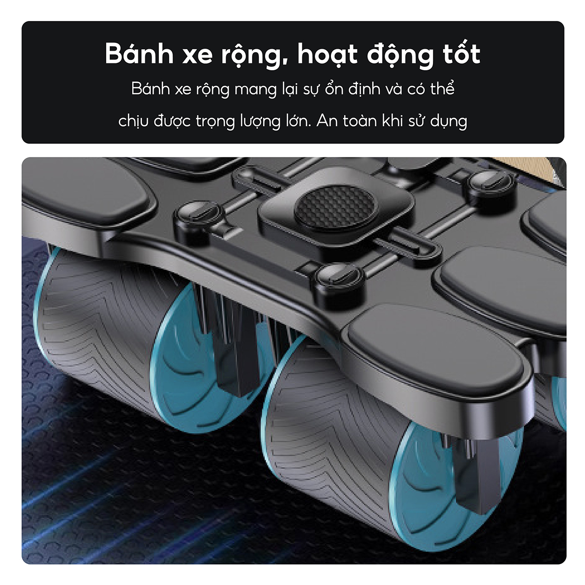 Con Lăn 4 Bánh RW099 Tập Bụng Trợ Lực Thế Hệ Mới - Khuỷu Tay - Plank Tại Nhà