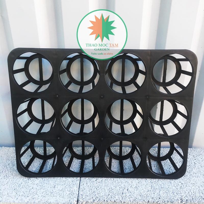 Combo 5 Khay đựng chậu 12 lỗ tròn – Đựng chậu trồng cây, ươm cây