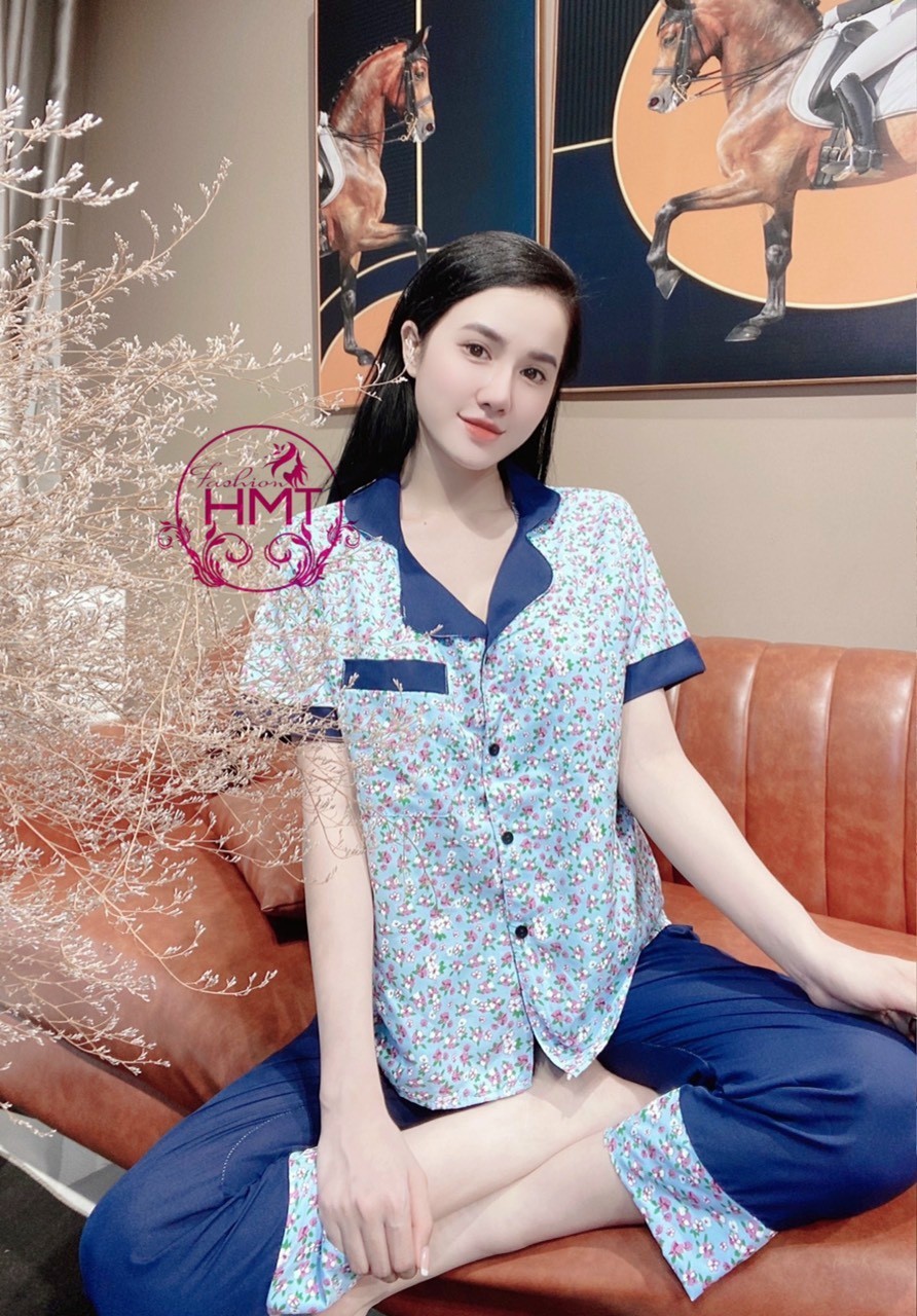 Đồ bộ ngủ pijama họa tiết hoa phối màu