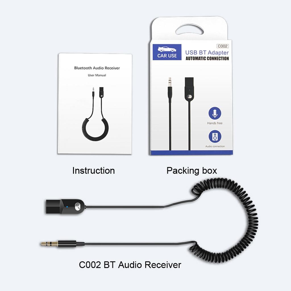 Bluetooth Receiver Car Kit Portable  AUX Adapter 3.5mm Stereo Output Bluetooth 5.0 A2DP for Home Audio Music Streaming Sound System