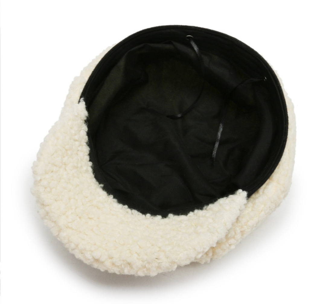 Mũ beret nón bere mũ nồi lên lông cừu 2 lớp thời trang Hàn Quốc dona21112301