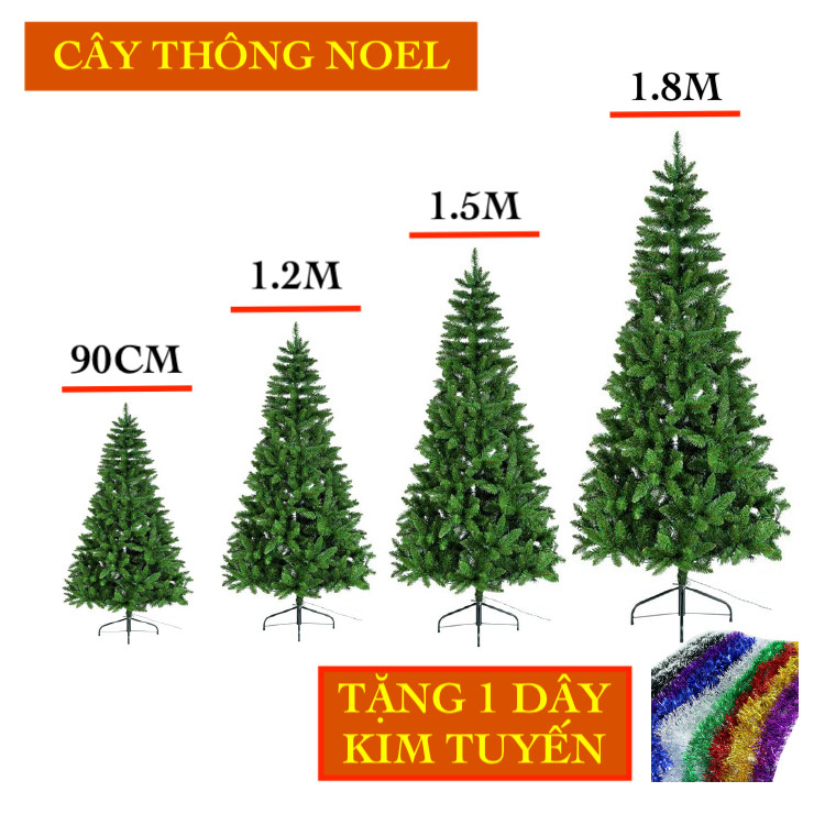 Cây thông Noel cao 1.2m tặng 1 dây kim tuyến