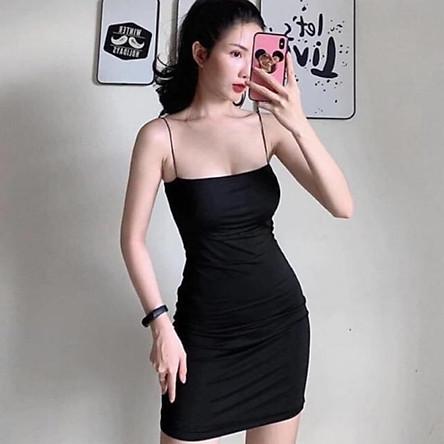 Váy ôm 2 dây SỢI BÚN dáng ngắn