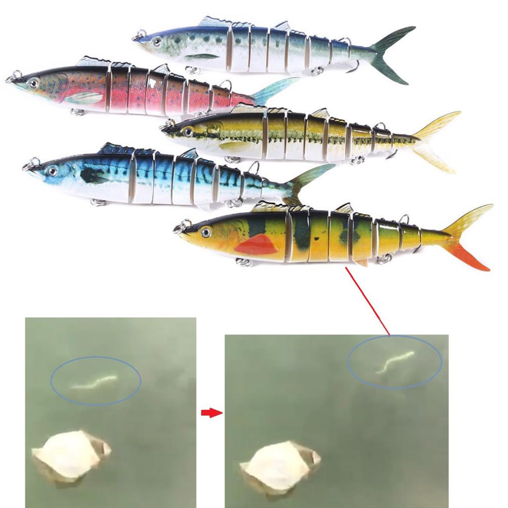 8 Segment Multi Jointed Fishing Lure Bionic Bait Eel Swimbait Blue