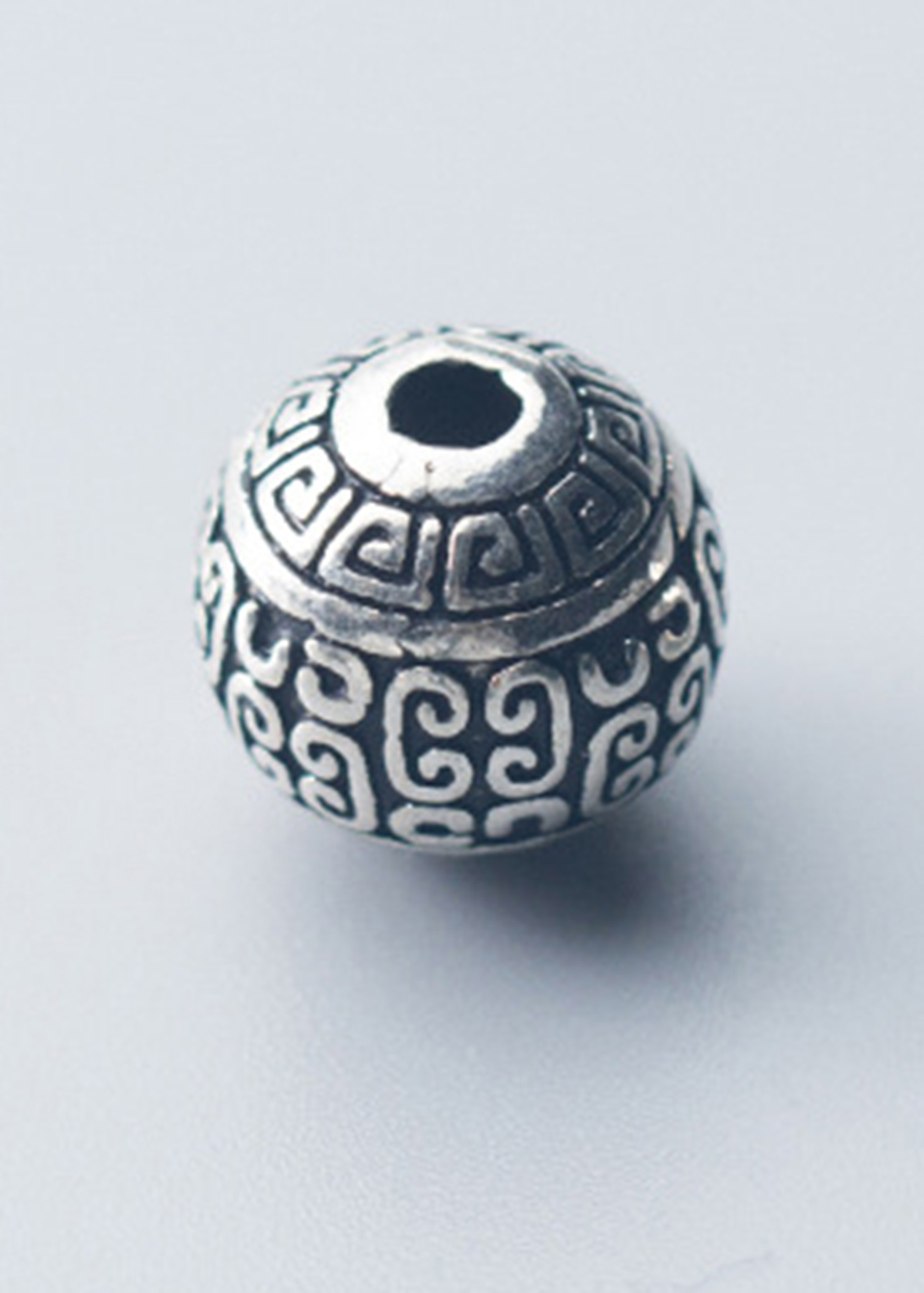 Charm bạc tròn hoa văn - Ngọc Quý Gemstones - 10mm